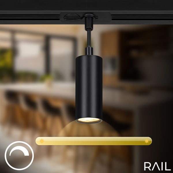 Briloner Rail Schienensystem, Komplettset, 4x LED Pendel, Dimmbar, Einspeisung, Schwarz, 1,5 m