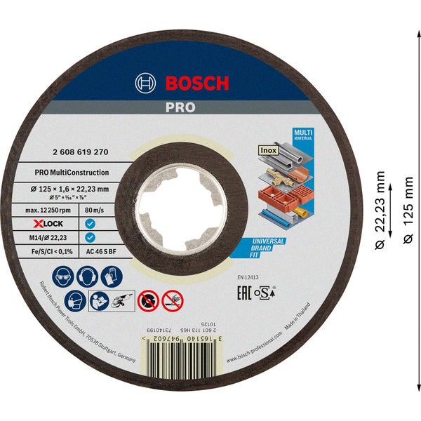 Bosch Pro Multi Construction Trennscheibe mit einem Durchmesser von 125 Millimeter