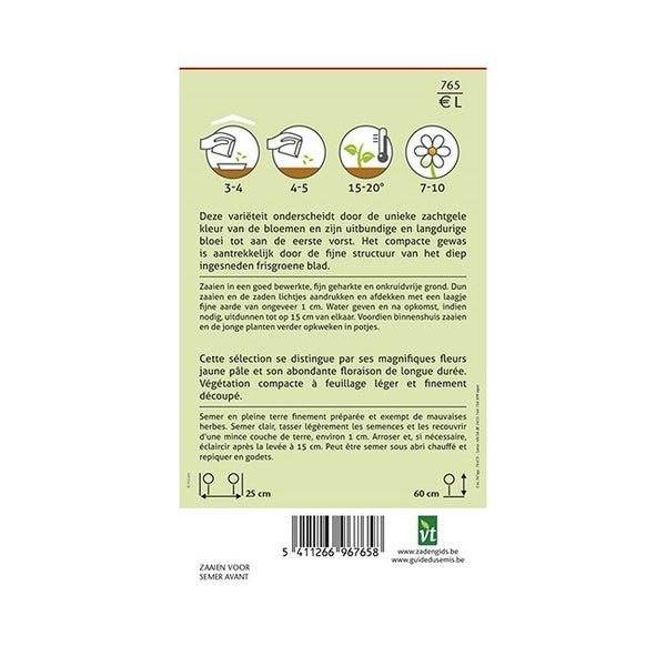 Informationen zur Aussaat auf der Samenpackung