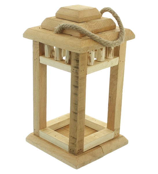 Holzlaterne mit Seilgriff