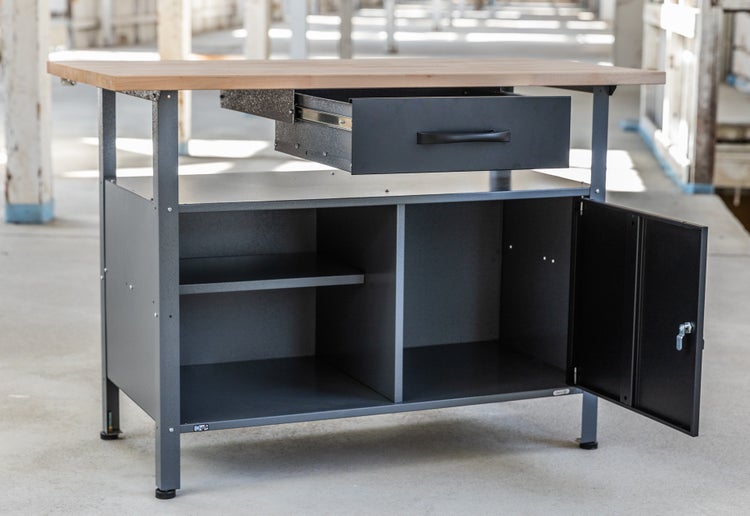 Ondis24 Werkstatt Set Klaus 120 cm 1 Schrank LED, Werkstatteinrichtung, Werkbank