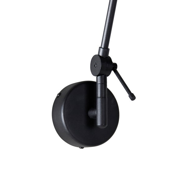 Schwarze Wandleuchte mit verstellbarem Arm