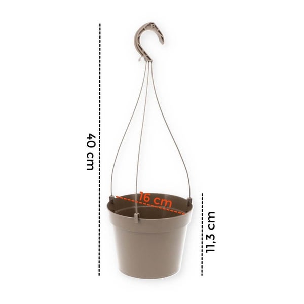 3 x Blumenampel Hängeampel Blumen Outdoor innen außen Pflanzenhänger Kunststoff Modern Hängeblumentopf Pflanztopf Set Aufhängung