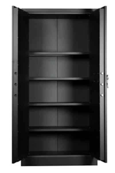 PROREGAL Feuerschutzschrank Shark 5 Ordernhöhen HxBxT 195 x 95 x 55 cm Schwarz