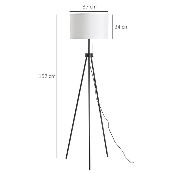 HOMCOM Stehlampe, 37x37x152cm, Metall, Schwarz