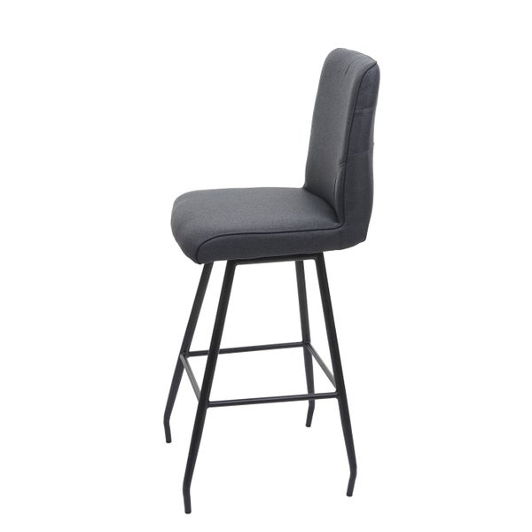 Barhocker mit Stoffbezug und Metallgestell