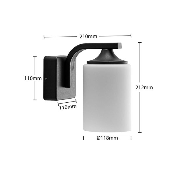 Lindby Wandleuchte außen Yannis (Modern) in Alu aus Aluminium (1 flammig, E27) - Außenwandleuchten Wandlampe Led Außenlampe Outdoor für Außenwand/Hauswand Haus Terrasse & Balkon