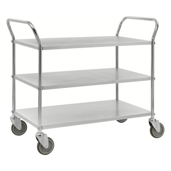 Servierwagen mit drei Ablageflächen und Rollen