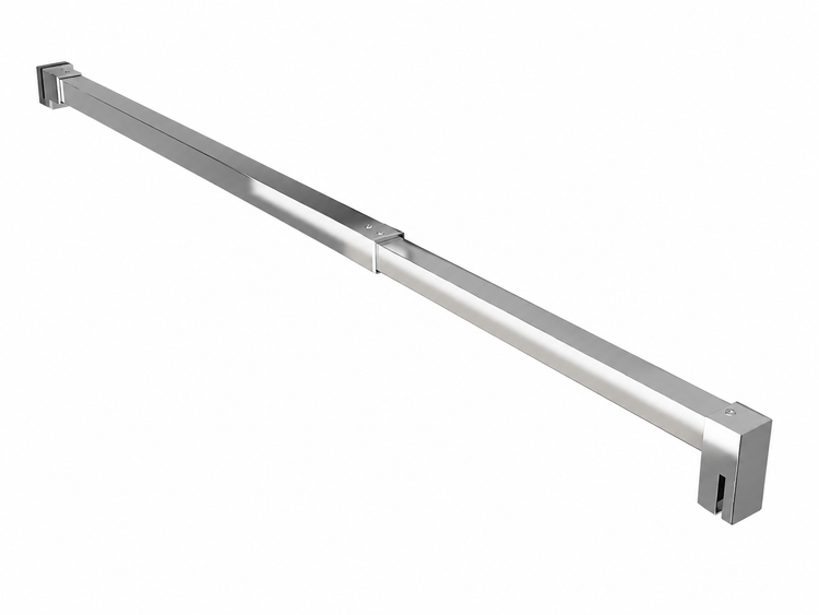 Stabile Stabilisierungsstange für Duschabtrennungen aus Metall mit Wandhalterung und Glasklemme