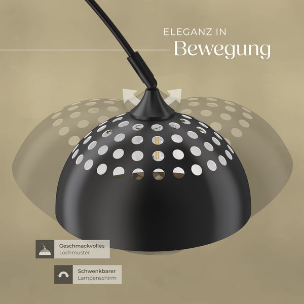 Pendelleuchte mit schwenkbarem Lampenschirm und Lochmuster