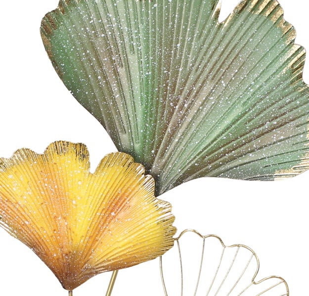 Dekorative Ginkgoblätter aus Metall für die Wandmontage