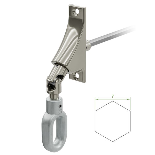 Wandhalterung mit Gelenk und Schäkel