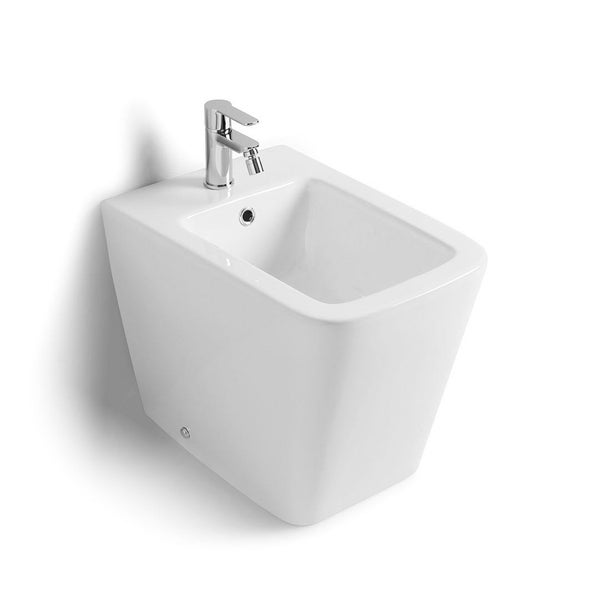 Sanitärkeramik- Bidet,glänzend weiß, bodenstehend | Rock