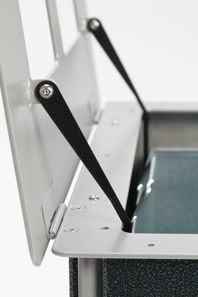 PROREGAL Robuster Abfallsammler Mit Deckel Aufklappbar 80 Liter HxBxT 73 x 50,5 x 50,5 cm Verzinkter Stahl Grau Silber