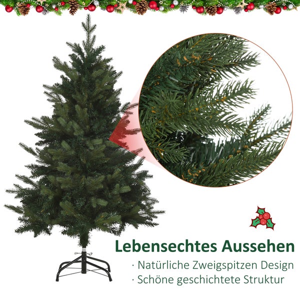 HOMCOM Weihnachtsbaum, Ø85 x 120H cm, PVC, Grün