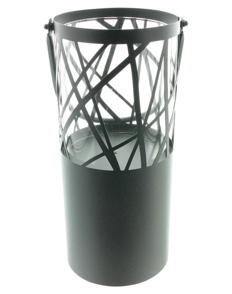 FRANK FLECHTWAREN | Windlicht Black, METALL, GLAS, 15,5 x 13 x 44,5 cm