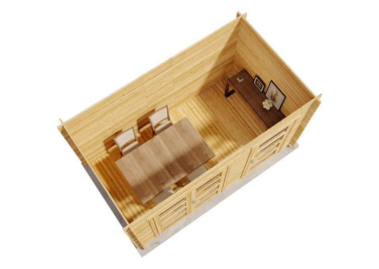 Alpholz Gartenhaus Paloma Grande aus Holz in Naturbelassen mit 28 mm Wandstärke, inkl. Fußboden