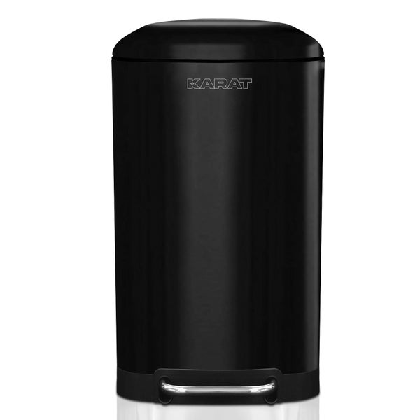 FLOORDIREKT Mülleimer Cubo - aus Edelstahl - Treteimer - mit Absenkautomatik - 30 Liter - Schwarz
