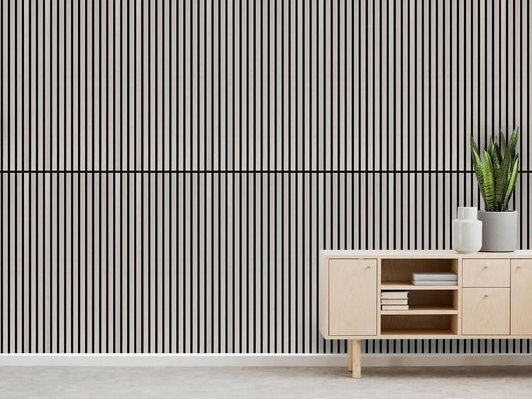 Leichte Lamellen - 3d Paneele 1mm Holz & 9mm PET Filz Wandpaneele Deckenpaneele Dekoren & Schalldämmung (11002B) 104x52cm - 0,54m²