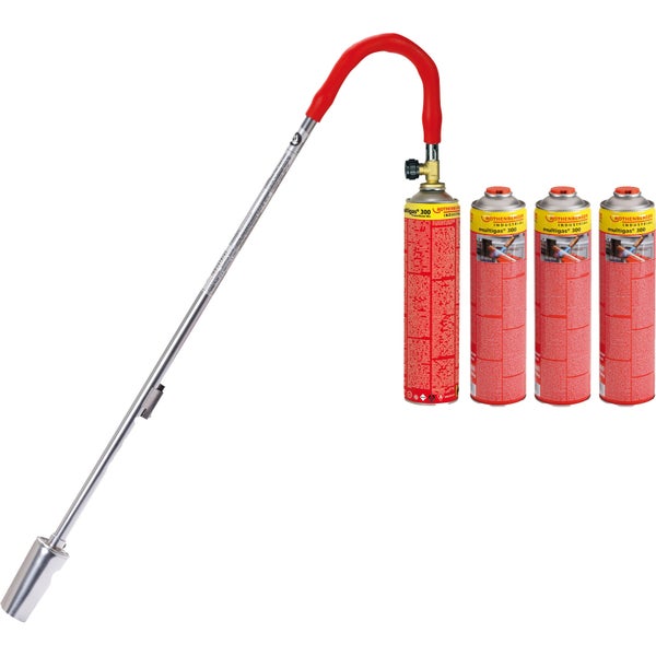 ROTHENBERGER Industrial Breitstrahlbrenner Turbo Plus inkl. 4x Multigas (je 600 ml) - 1500005297