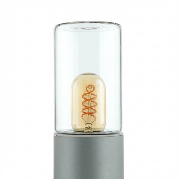 Dekorative Tischleuchte mit Glaskörper und LED-Glühbirne