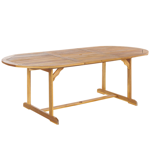 Ausziehbarer Gartentisch MAUI 160/220 cm 100 cm Akazienholz Hellbraun