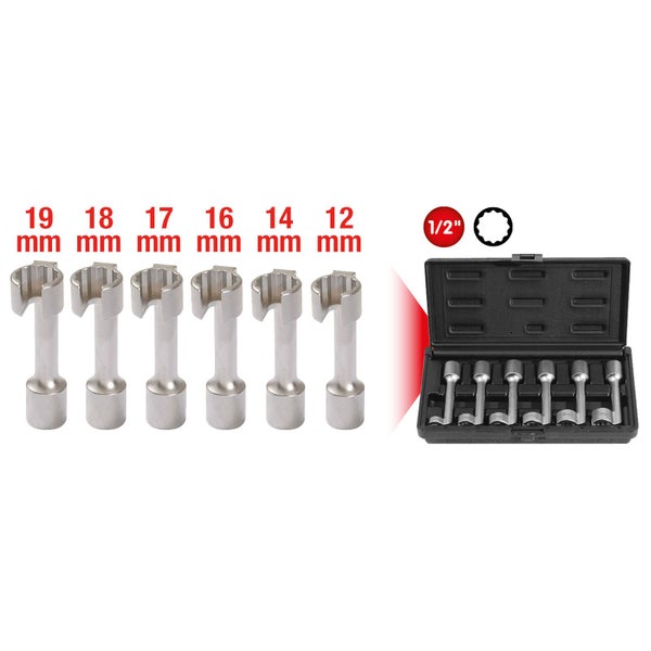 KS TOOLS 1/2 Offener Ring-Steckschlüssel-Satz 6tlg. - 913.1210