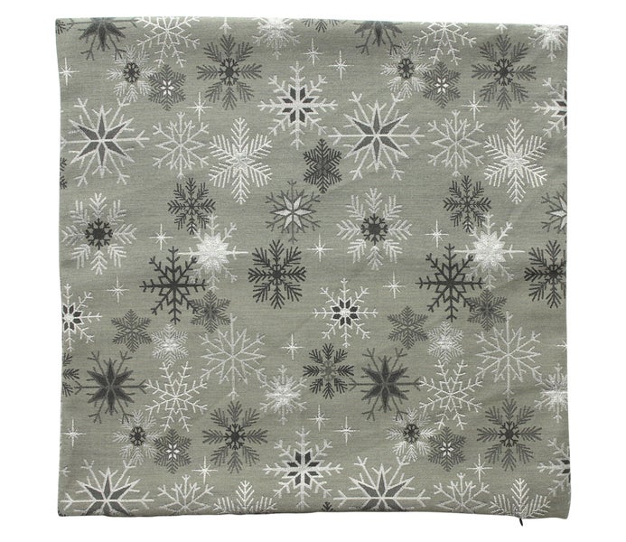 FRANK FLECHTWAREN | Kissenhülle Shiny Snowflakes, 2er Set, 45 x 45 cm, VISKOSE, POLYESTER, METALLIC-GARN,