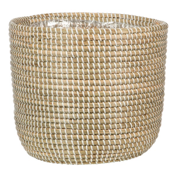 Scheurich Seagrass 32, Korbgefäß/Korb-Pflanzgefäß/Korbtopf  aus Seagrass Farbe: White, 32 cm Durchmesser, 30,5 cm hoch, 26,9 l Vol.