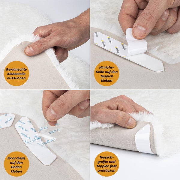 20x Teppichgreifer - Teppichstopper selbstklebend ideal als Antirutschmatte für Teppich
