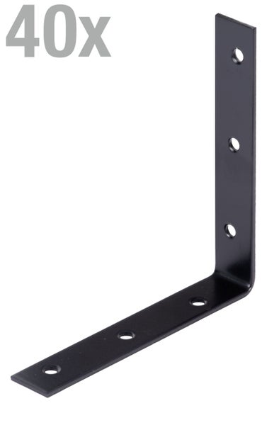 Winkelverbinder aus Metall im Vierzigfach Pack zur stabilen Befestigung von Holzkonstruktionen