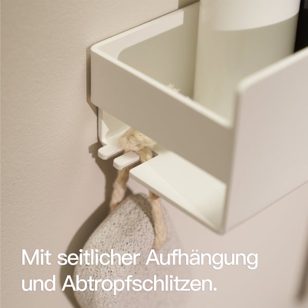Designfabrik Hamburg Duschablage ohne Bohren Weiß 42cm