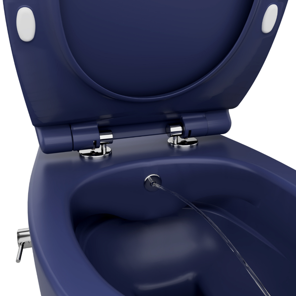 Isvea WC Toilet Badezimmer Wand-WC mit Dusch-WC Blau mit Softclose-Sitz