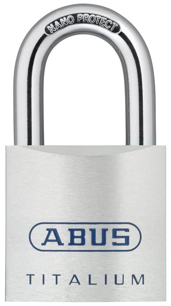 ABUS Vorhangschloss Titalium mit Nano Protect Bügel, Schlosskörper aus Spezialaluminium.