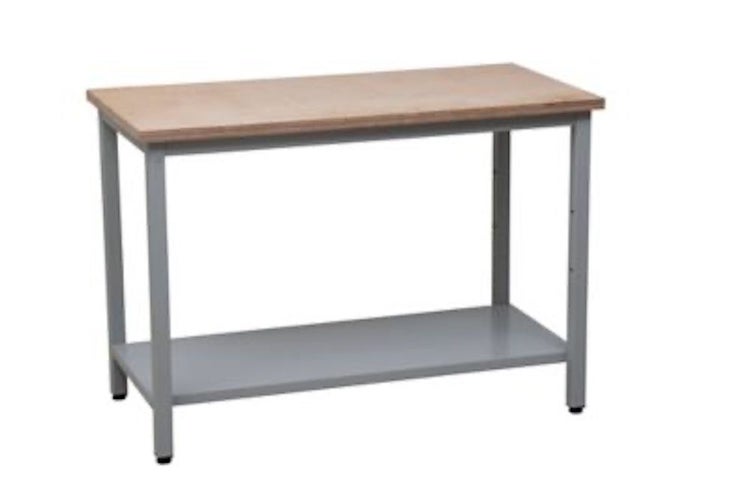 PROREGAL Werkbank Cricket Mit Ablageboden HxBxT 84 x 120 x 60 cm Traglast 150 kg Grau-Buche