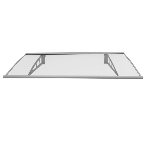 Vordach mit Acrylglasplatte und Metallhalterungen für den Hauseingang
