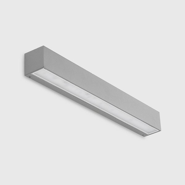 Moderne rechteckige LED-Wandleuchte aus Metall.