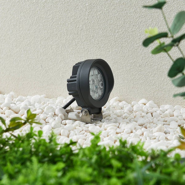 Lindby LED Außenleuchte Emar (Modern) in Schwarz aus Aluminium (1 flammig, ) - Außenstrahler außen Spot für Garten Terasse Balkon & Haus