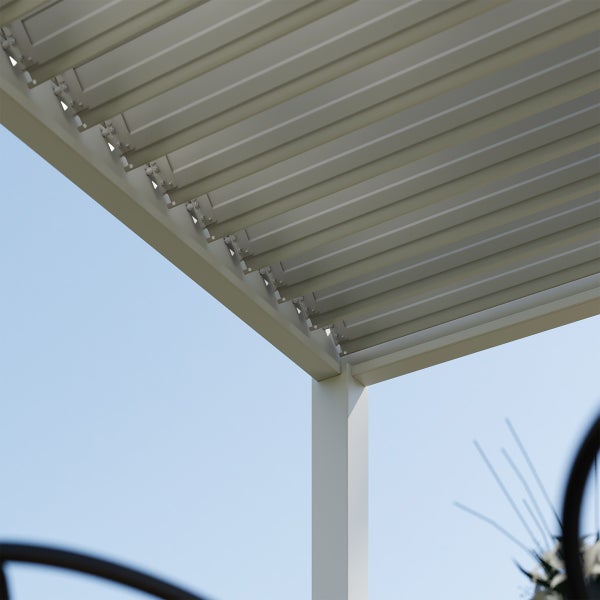 Weide Classic Alu-Stahl Pavillon 3 x 5,3 M Weiß Pergola Freistehend mit Pfostenstärke 11,6 cm x 11,6 cm
