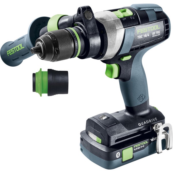 Festool Akku-Schlagbohrmaschine mit Zusatzhandgriff und Staubabsaugung