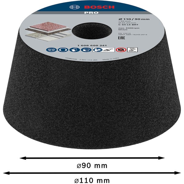 Bosch PRO Metal Konischer Schleiftopf 90 x 110 x 55 mm G54 - 1608600241