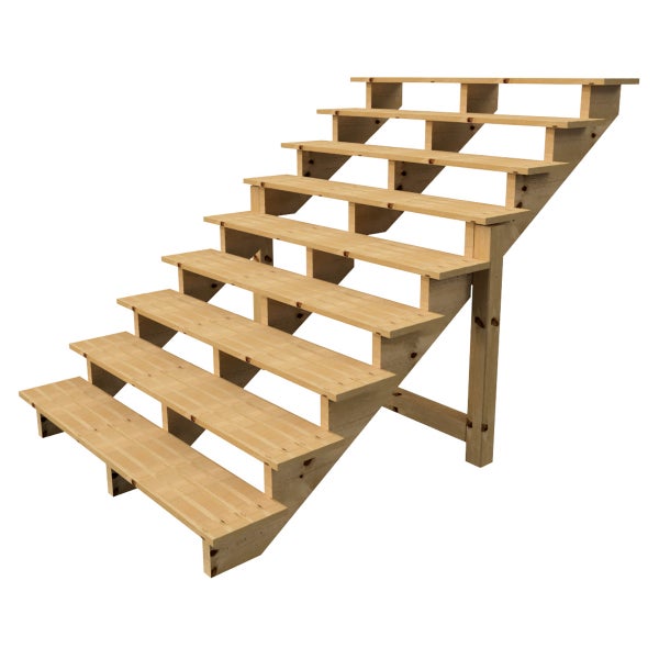 Holztreppe mit sieben Stufen