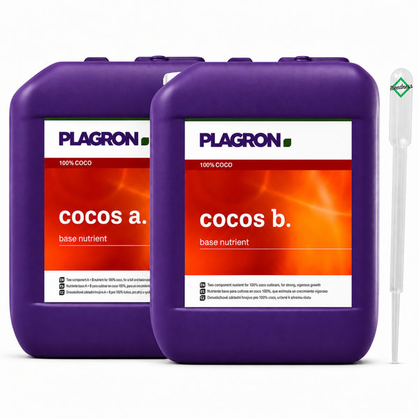 Plagron Cocos A und B Basisnährstoff Set für Kokos Substrate inklusive Pipette in zwei Kunststoffkanistern