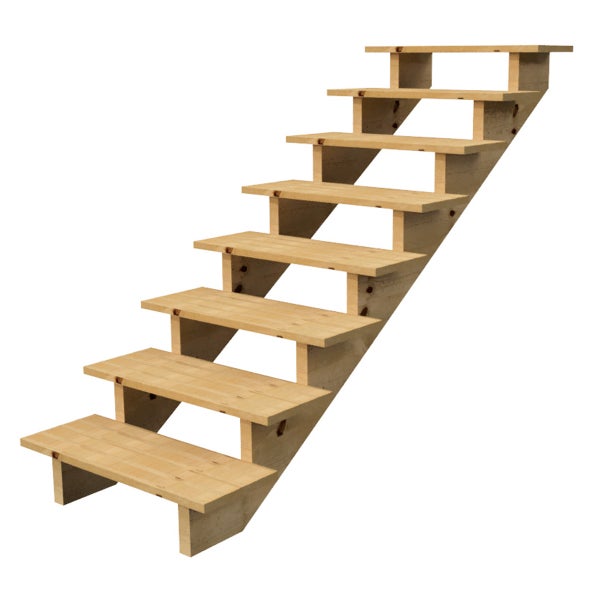 Holztreppe mit sieben Stufen