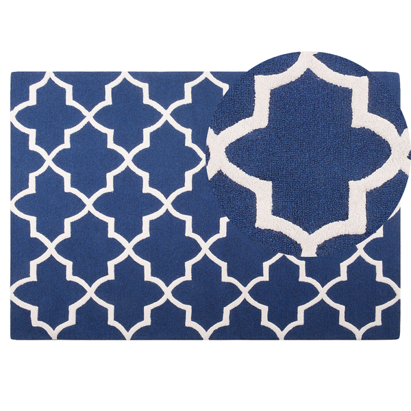 Teppich SILVAN Marineblau 140 x 200 cm Wolle