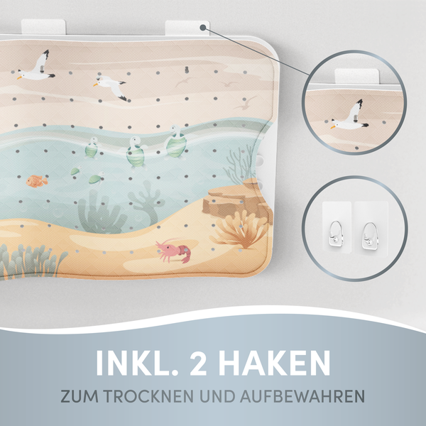 avakido® Badewannenmatte Kinder rutschfest - Inklusive 2 Haken zum Aufhängen - 100% BPA-Frei, Wanneneinlage, Antirutschmatte Badewanne - schimmelresistent & maschinenwaschbar