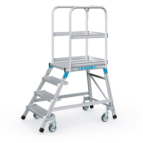 Rollgerüst mit drei Stufen und Haltegriff