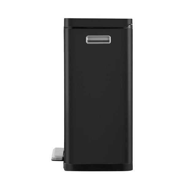 PROREGAL Stilvoller Rechteckiger Treteimer Mit Extra Breitem Pedal & Gedämpften Stay Open Deckel HxBxT 65,2 x 43,3 x 33,4 cm 20 & 20 Liter Schwarz