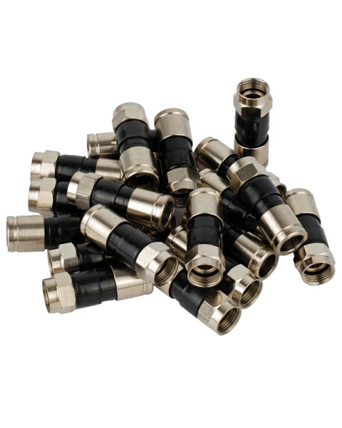 20 Stk. F Stecker für Koaxialkabel 6,8-7,4 mm, Stecker Typ F für Kompressionszange, RG 6 Antennenkabel, Koax Kompressionsstecker Sat-Kabel