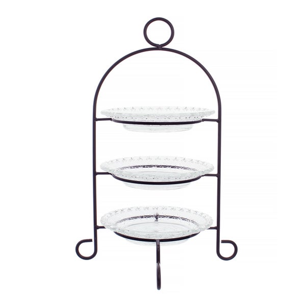 FRANK FLECHTWAREN | Etagere, 4tlg., METALL, Ø 29 x 45 cm, Teller Ø 20 cm